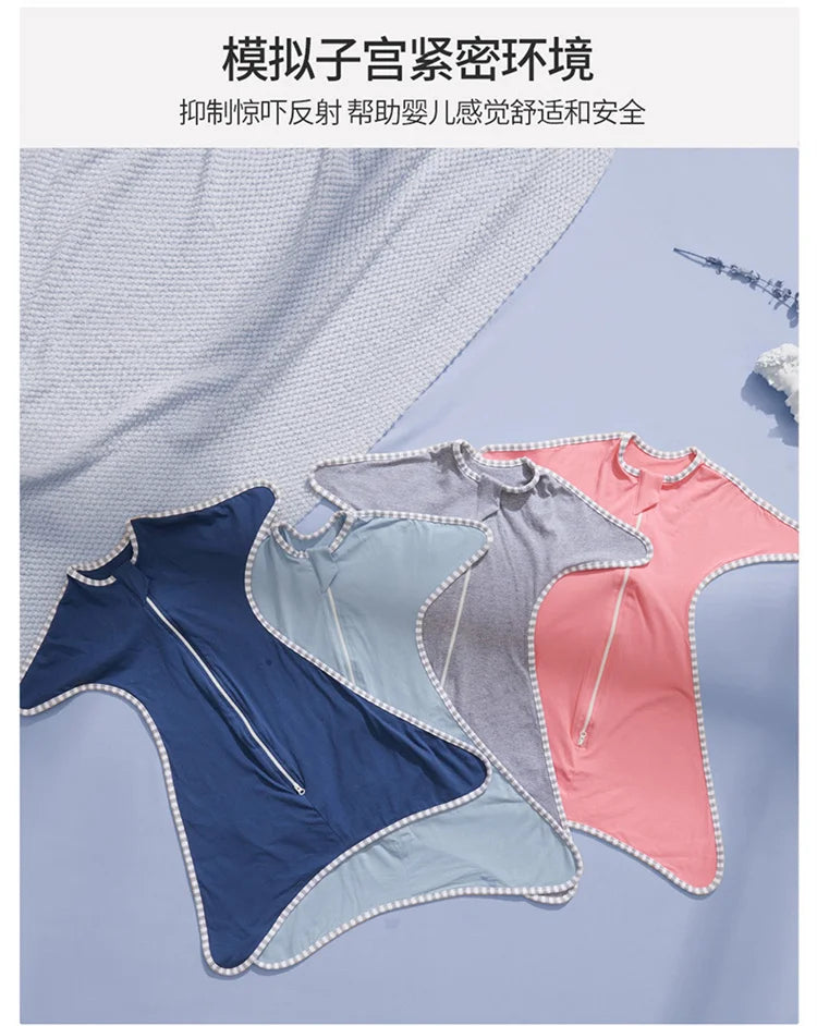 Insular Newborn Baby Girl Boy Anti-Startle Sleeping Bag Cotton Baby Wrap Receiving Swaddling Blanket Infant Sleepsacks