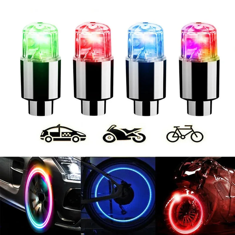2/4/8Pcs Tire Valve Cap Lights Durable Tire Lights For Car Air Valve Caps With Lights For Motorcycles Bicycles Electric /*-