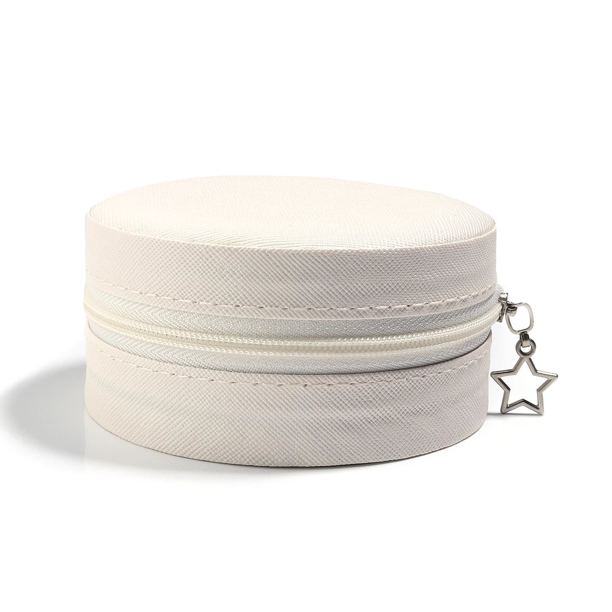 1 Pc PU Leather Jewelry Box Round Jewelry Organizer Case Multicolor Portable Necklace Earrings Rings Display Mini Storage Box
