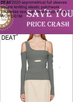 DEAT 2024 New autumn Turn-down Collar Full Sleeves Metal Beaded No Buttons Short jackets Female Single Suit WF18501L Black
