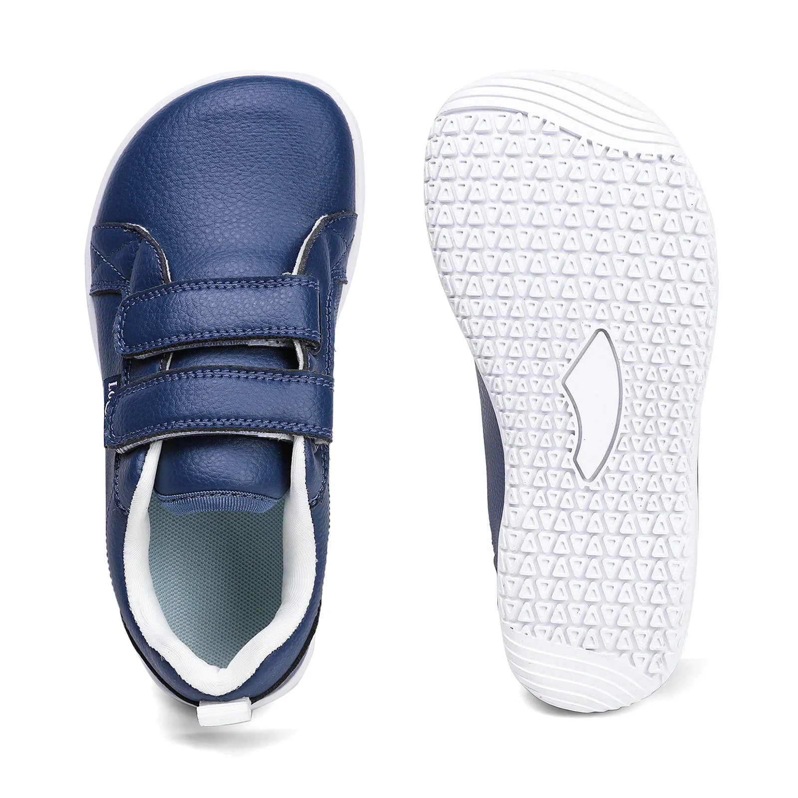 Kids Barefoot Shoes Boys Girls Wide Toe Minimalist Fashion Sneakers Lightweight Hook Loop Artificial Leather Walking Flats