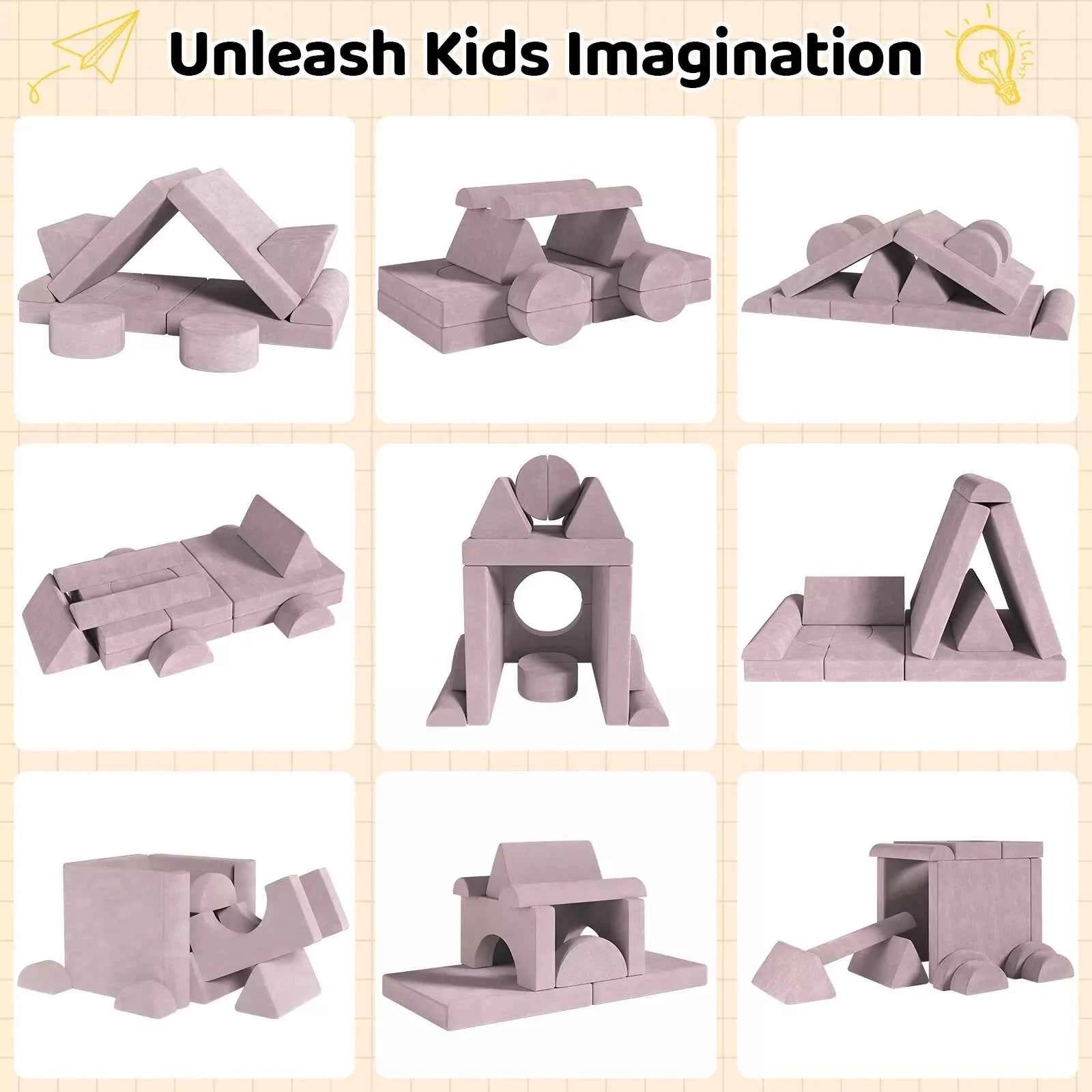 Modular Kids Play Couch,Child Sectional Sofa,Fortplay Bedroom and Playroom Furniture for Toddlers,Convertible Foam&Floor Cushion