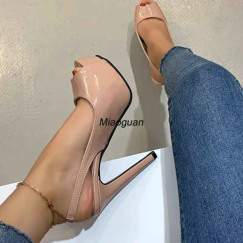 Women Pumps Big Size 35-43 High Heels Sandals Woman 2025 Sexy Party Platform Open Toe Heels Europe America Wedding Shoes Bridal