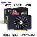 NVIDIA GPU GTX 750Ti 4G Graphics Card SOYO GDDR5 128Bit 28nm PCI-E3.0x16 Gaming Video Cards Desktop Computer HDMI+VGA+DVI office