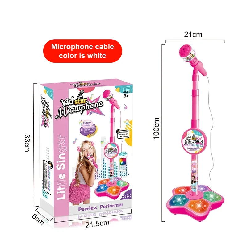 Kids Microphone Stand Toy Portable Children's Karaoke Electronic Durable Party Karaoke Microphone Stand Kids Karaoke Machine