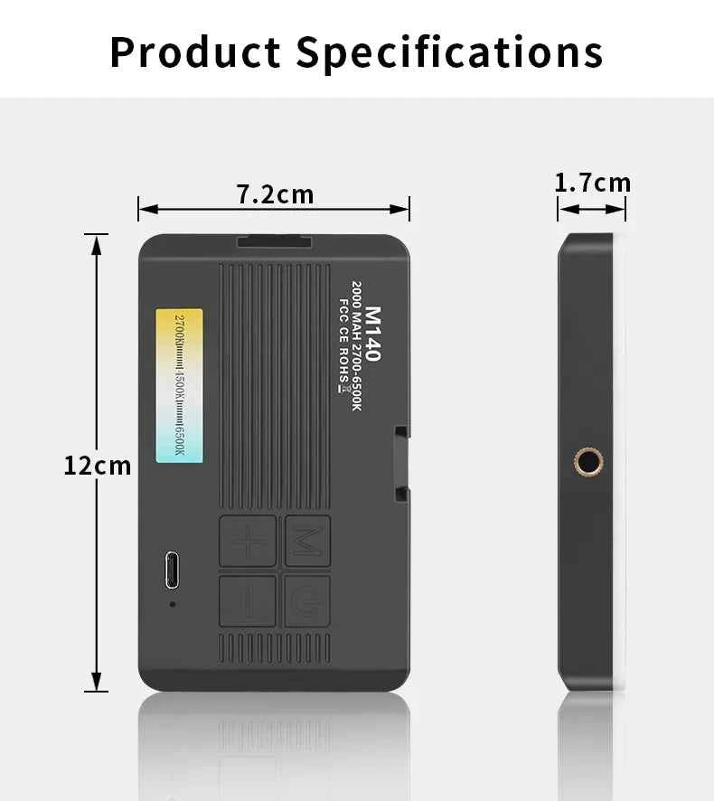 Rechargeable LED fill light 3 color temperature modes portable pocket light For cell phones laptops makeup youtube selfie videos