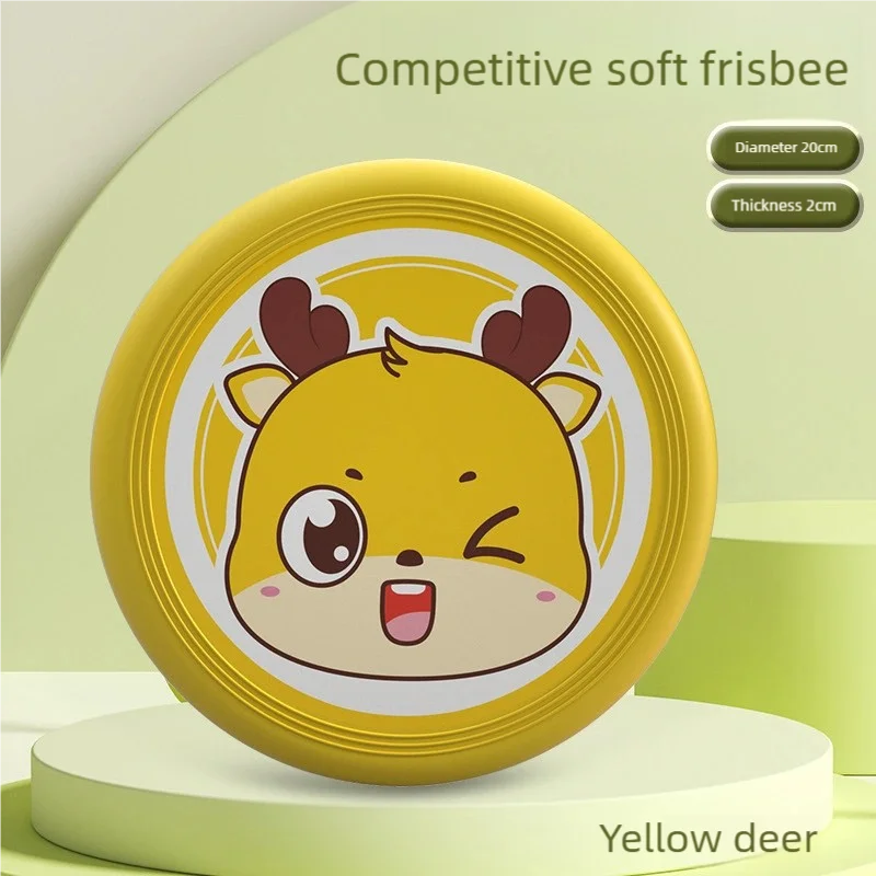 Kids Soft Rubber Frisbee Cartoon Flying Disc Safe Outdoor Sport Toy Parent-Child Game for Boys Girls Beach Backyard Family Play
