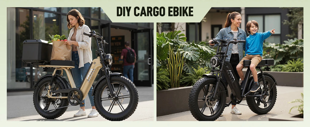 TST R00C 1500W Electric Bike, 48V 15Ah, 28 MPH, 50-60 Miles Range, 20" Fat Tires, Rear Seat