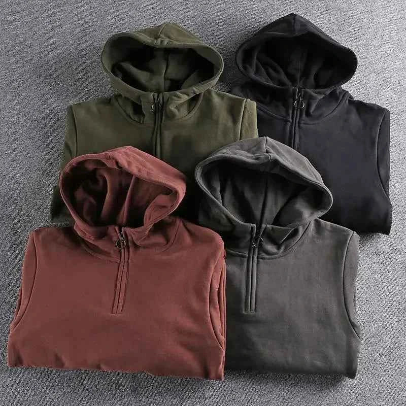 Loose Male Hoodie Solid Autumn Emo Luxury Designer Aesthetic Simple Y2k Vintage Men's Hooded Sweatshirt High Quality Cotton Warm