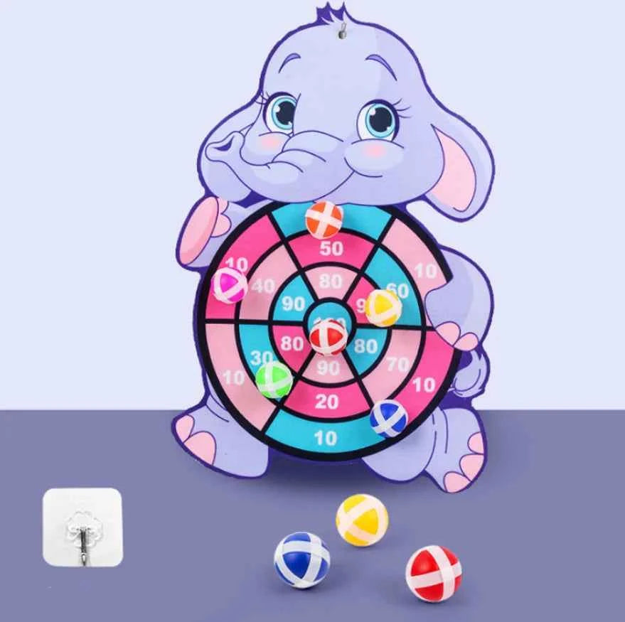 Child Montessori Toys for Kids 2 to 4 Years Old - Cartoon Animal Dart Board Sticky Ball Family Interactive Educational Toys