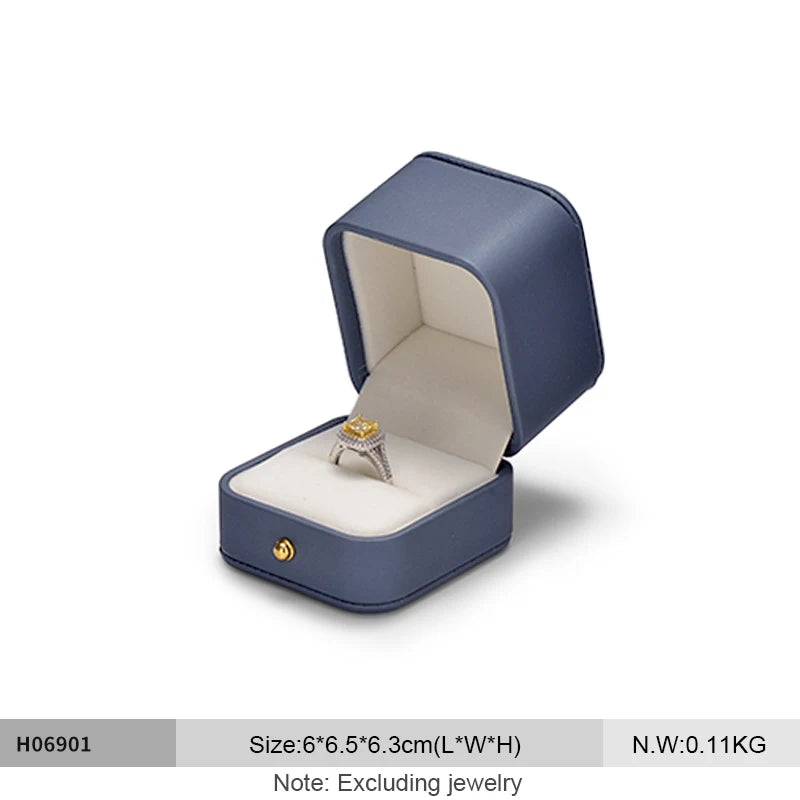 Oirlv Leather Jewelry Ring Box Jewelry Organizer Necklace Pendant Bracelet Long Chain Storage Box Packaging Gift Box for Wedding