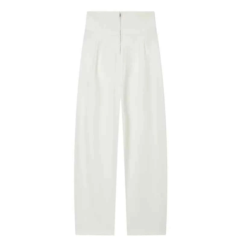 ETJ 2025 women's new fashion design three-dimensional cut high collar slim suit jacket & matching casual trousers