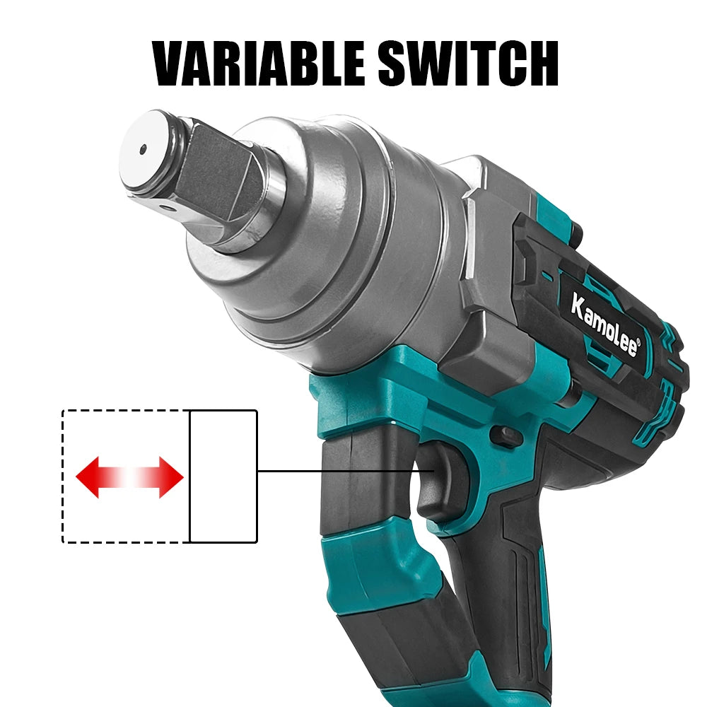 Kamolee 5000 N.M Torque 1 Inch Brushless Electric Impact Wrench Lithium-Ion Battery For 18V 21V Battery