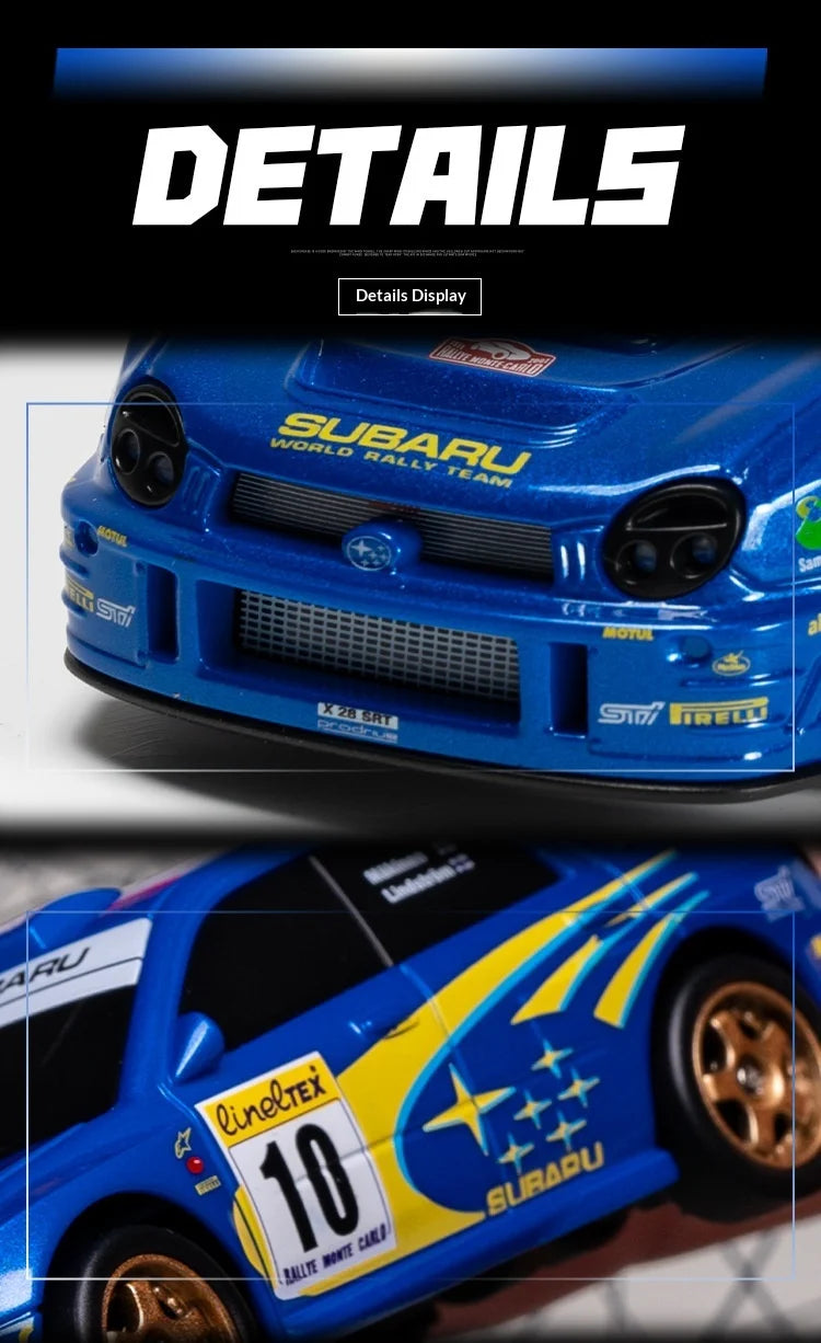WHOOSH Licensed 1:43 Scale Mini RC Drift Car Full Proportional Remote Control Subaru WRC WRX STI Mazda RX7 Desktop Toy For Boys