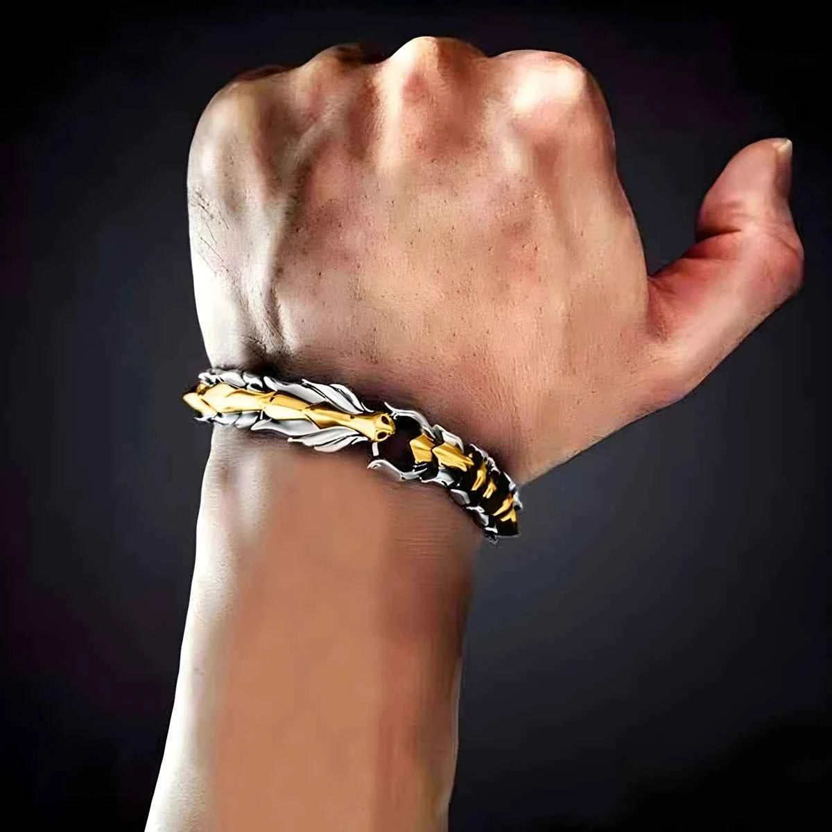 3 Color 20CM Men's Viking Domineering Dragon Vintage Punk Hiphop Bangle Bracelet Birthday Gift