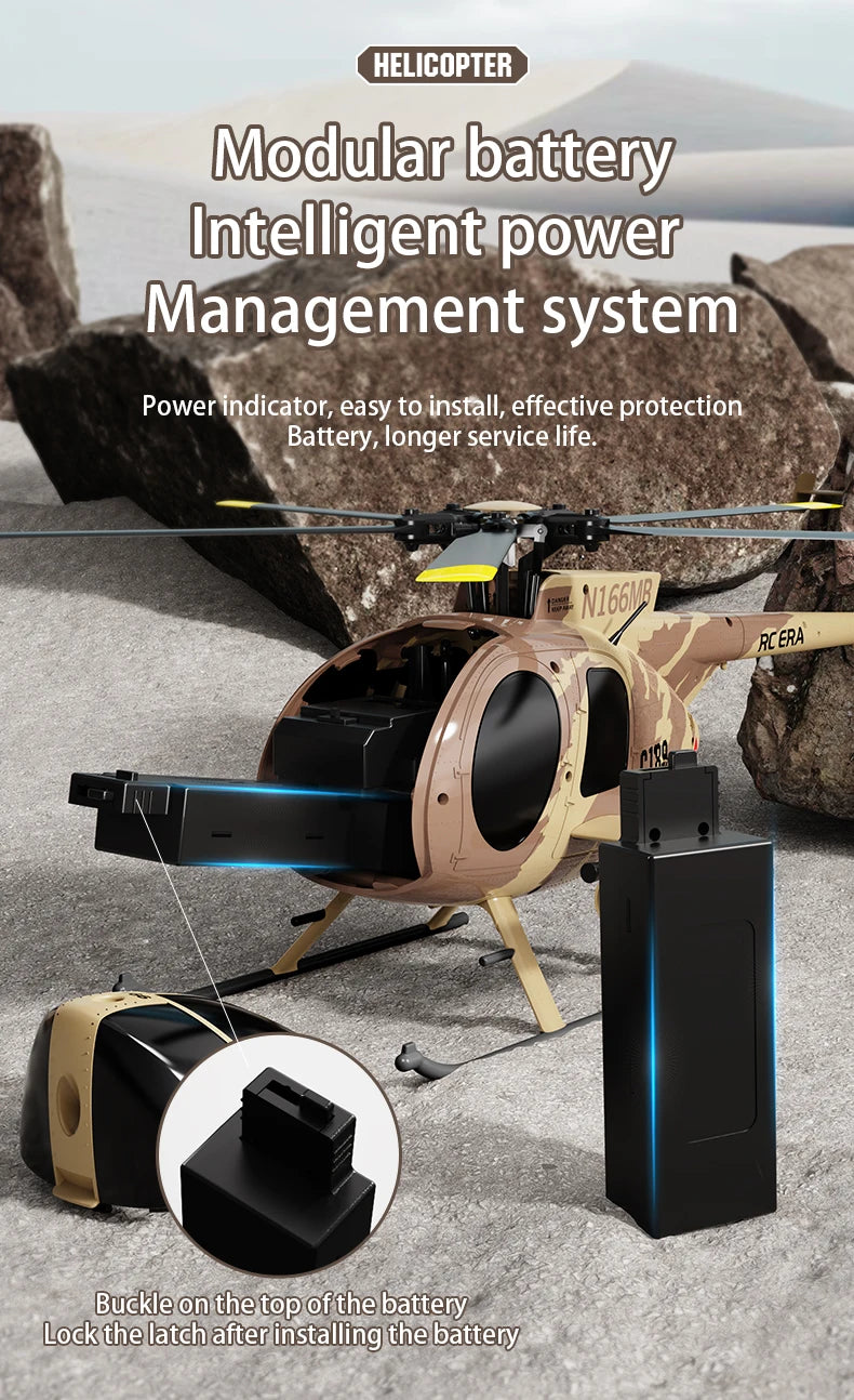 MD500 RC Helicopter 1:28 C189 Brushless Dual-motor Remote Control Model 6-Axis Gyro Aircraft Multifunctional Flying Machine Toy