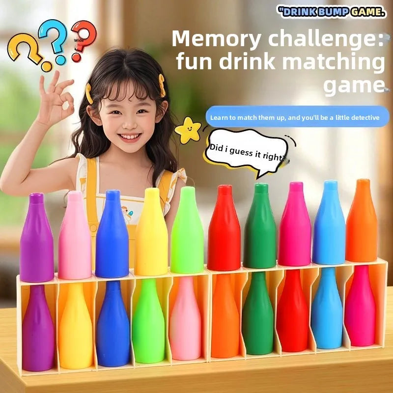 Bottle Color Match Game, an entertaining family board game suitable for children aged 8-12, designed for 2-4 players