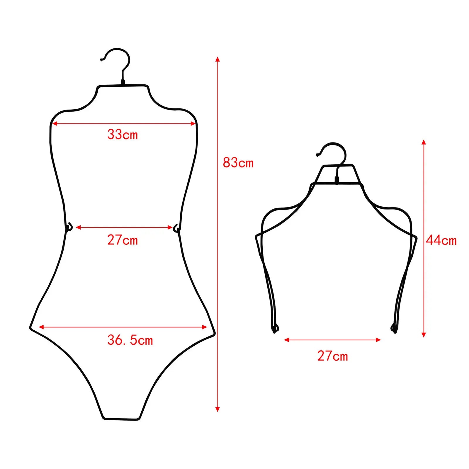 Body Shape Lingerie Hanger Foldable Durable Closet Organizer Swimsuit Hanger for Closet for Stores Boutiques Show Window Bedroom