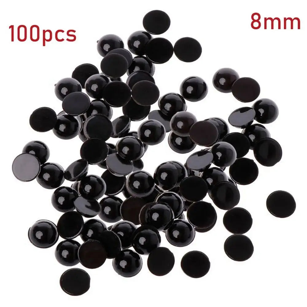 100 Pcs Black Plastic Safety Eyes For Bears Needle Felting Animals Puppet Crafts making Kids DIY Plush toy Dolls Accessories