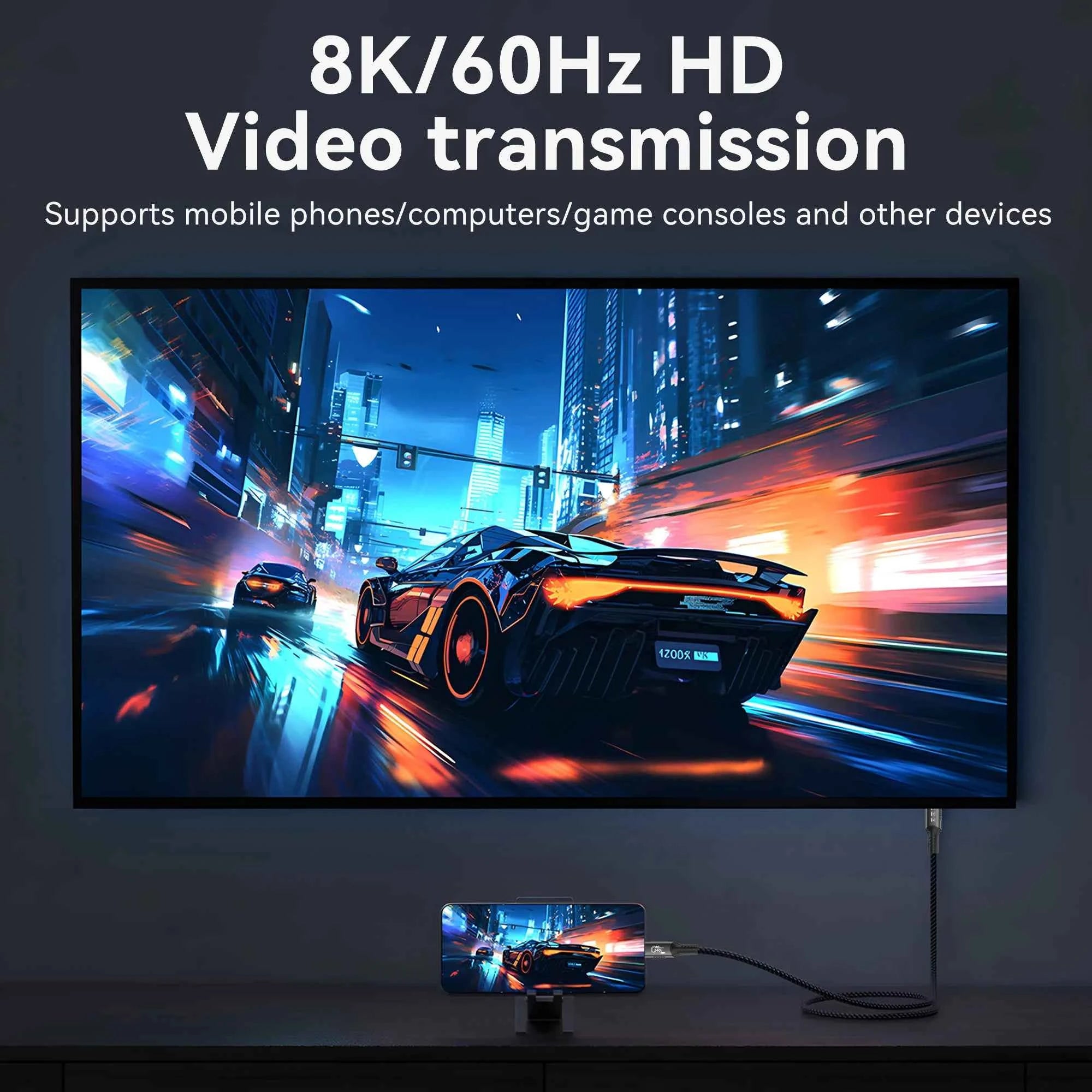 USB4 Cable 40Gbps 48V 240W For Thunderbolt 4 Type C Fast Charging Cable Thunderbolt3 USB C to C Data Transfer Cable For laptop