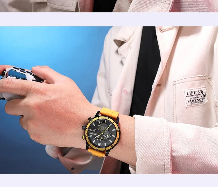 MEGIR Men Wristwatch Fashion Casual Quartz Date Watches Luxury Male Clock Chronograph Multifunctional 30M Waterproof Sport