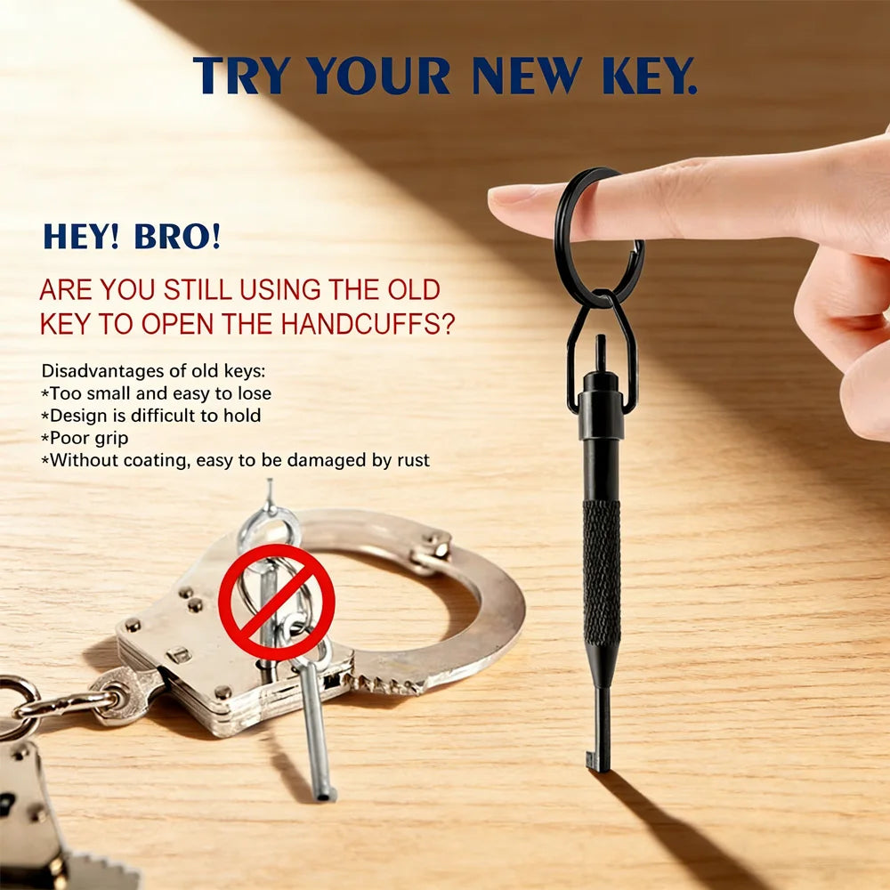 10/4/2Pcs Rotating Handcuff Key High Carbon Steel Alum Alloy w/Key Ring Fit Standard Police Cuffs