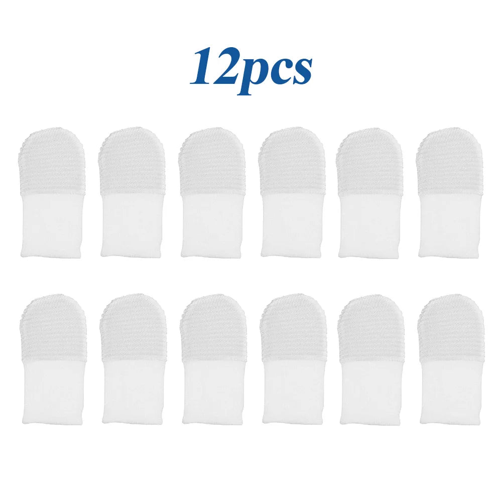 24/12pcs Pet Two-finger Brushing Finger Cots Remove Tartar Cochlear Clean for Cat Dog Toothbrush Oral Care Finger Cover Pet Care