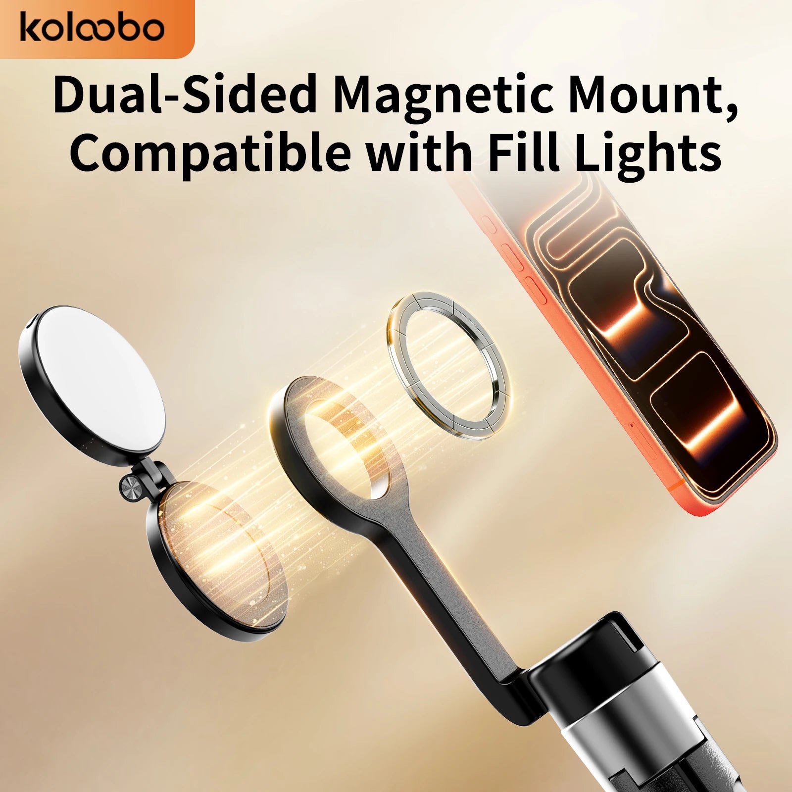 1.8m Extendable Double-sided Magnetic Phone Selfie Stick with Remote Auto-Open Tripod for iPhone 17/16/15 Live Streaming Vlog