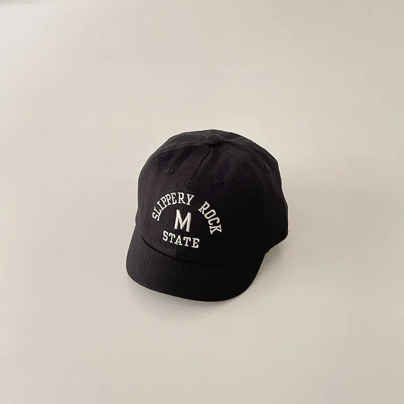 Summer Baby Baseball Hat Letter Embroidery Kids Peaked Cap for Boy Girl Solid Color Children Adjustable Sun Hats Gorras 아기모자
