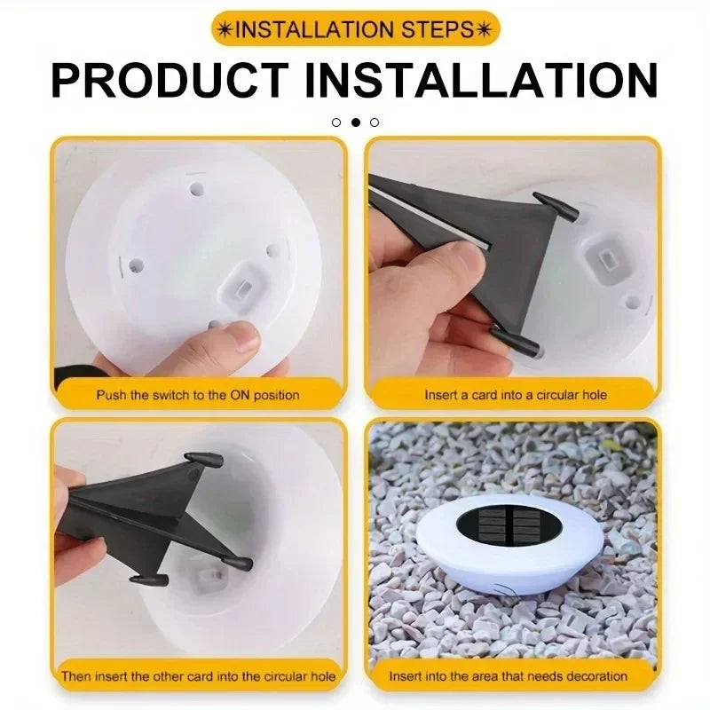 Waterproof Solar Garden Lights Outdoor Use Landscape Lighting for Driveway Lawn Walkway Base Light Solar Powered Garden Decor