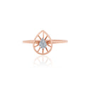 elegant 0.04 carat igi certified natural round brilliant cut diamond ring in premium vs si clarity solid rose gold