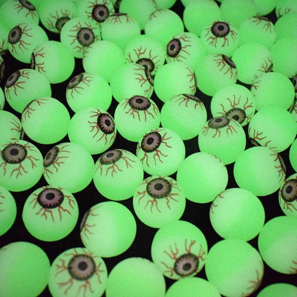 10/20Pcs Glow in The Dark Eyeball 32MM Bouncy Ball Halloween Supplies Toys Horror Luminous Scary Ball Kids Toys Gift