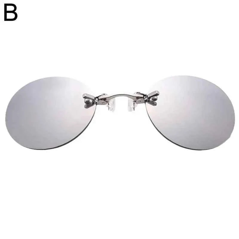 Sunglasses Mini Frameless Vintage Men Eyeglasses1/2pcs Clip On Nose Glasses Round Rimless Frameless Vintage Men Eyeglasses
