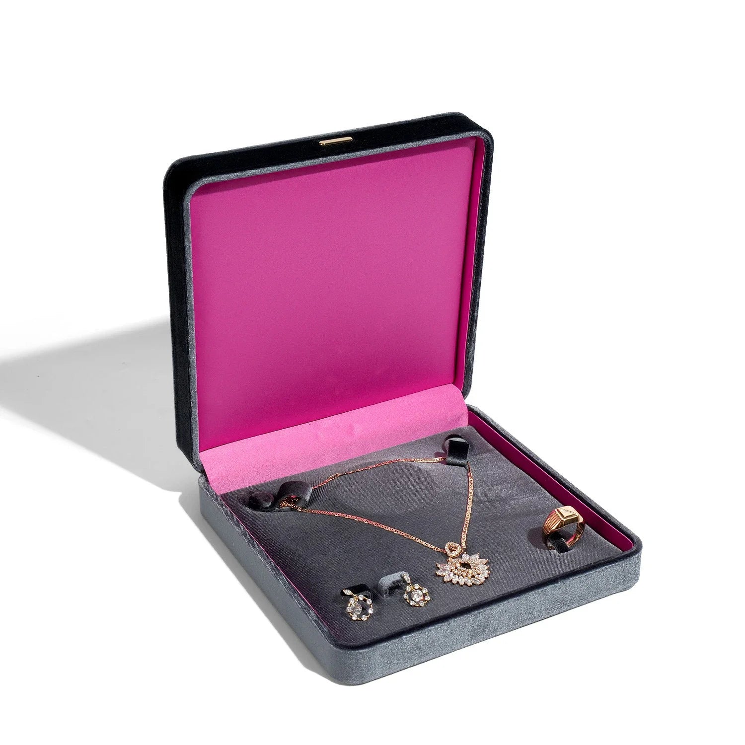High Grade Retro Velvet Jewelry Organizer Box Ring Earrings Bracelet Necklace Storage Gift Jewelry Packaging Case