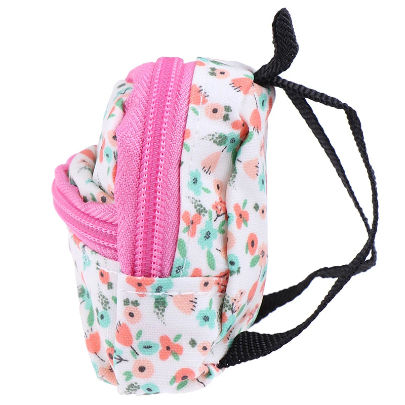 1:6 1:12 Dollhouse Miniature Flower Backpack Schoolbag Dolls Accessories