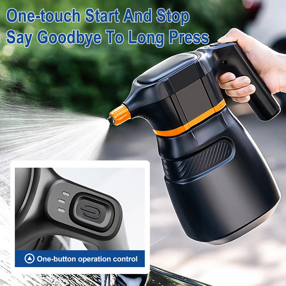 2L Electric Foam Sprayer Car Wash Clean Detailing Snow Cannon High Pressure Water Gun Battery Powered for Car Wash Foam Can