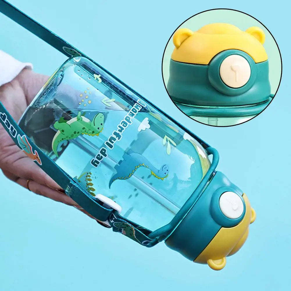 Cute Kids Water Bottle with Straw Free BPA Leakproof Outdoor Portable Children's Cups School Water Bottle for Children