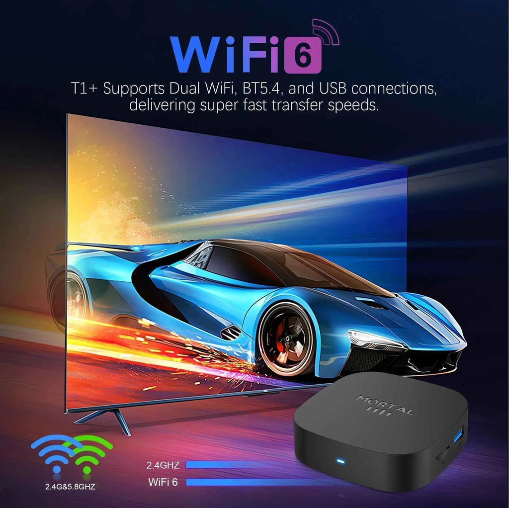 2025 New T1+ 8K HD TV Box Android 16.0 RK3518 Quad Core 8GB RAM 128GB ROM Dual Wifi 2.4G/5.8G Home Theater Media Player