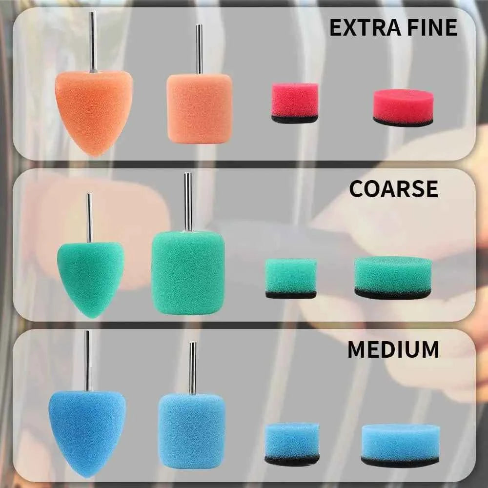 22Pcs Mini Buffing Polishing Pads Kit, Car Details Mini Polisher Foam Pads for Drill Rotary Tool Buffer Tight Area Paint Polish