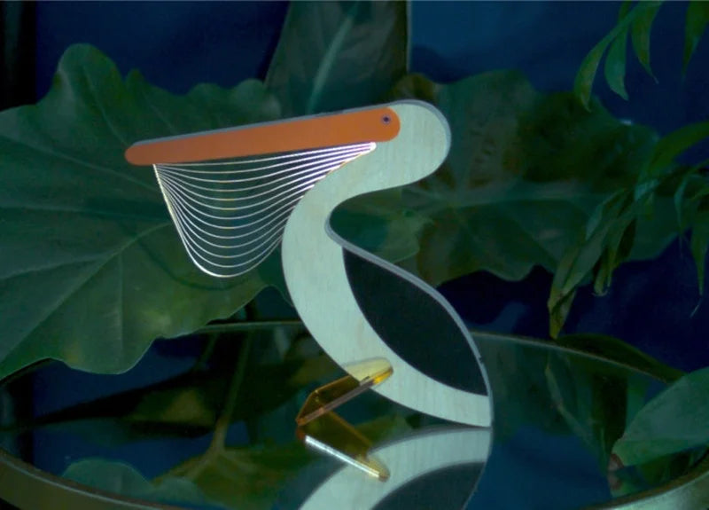 Creative Home Decorate Animal Luminous Ornaments Wood Acrylic Art Table Ornaments Pelican Sirius Whale Toucan Room Decor