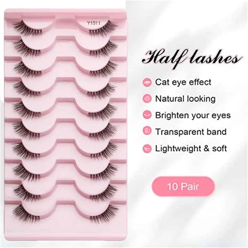 YSDO Half Eyelashes 3/5/10 Half Lashes Soft Natural Cat Eye Lashes Makeup Tool Extension Fluffy Faux Cils maquiagem Half Lashes
