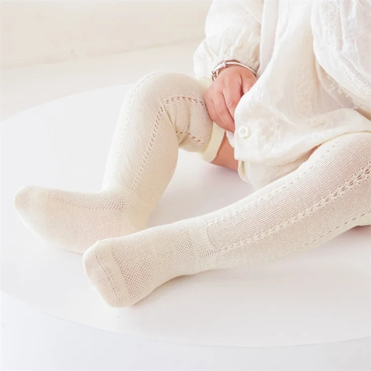 Baby Hollow Out Long Socks Breathable Mesh Cotton Boneless Knee High Sock Summer Thin Newborn Socks For Girls Boys 0-2Years Old