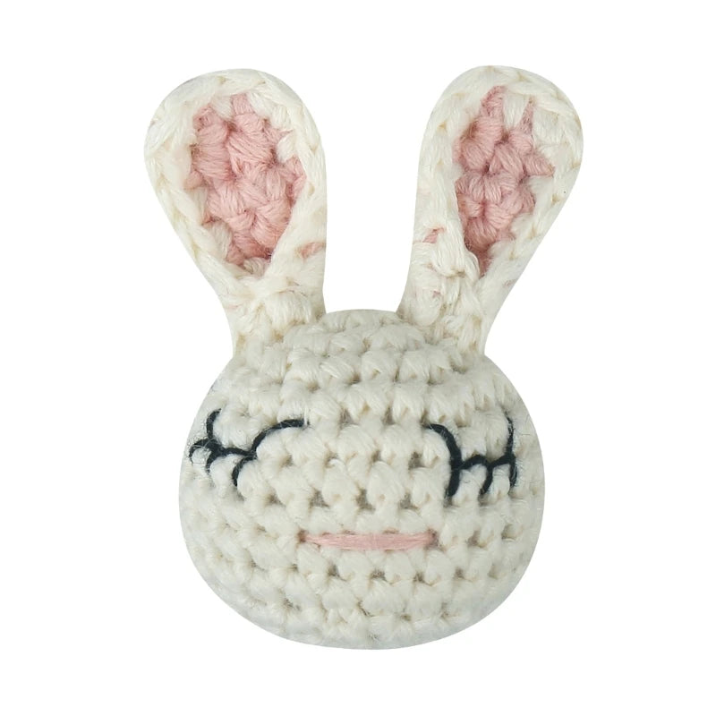 Crochet Animal Baby Pacifier Clip Accessories Handmade Knitted Bunny Teether Beads Newborn Nipple Clip Dummy Soother Holder Toy
