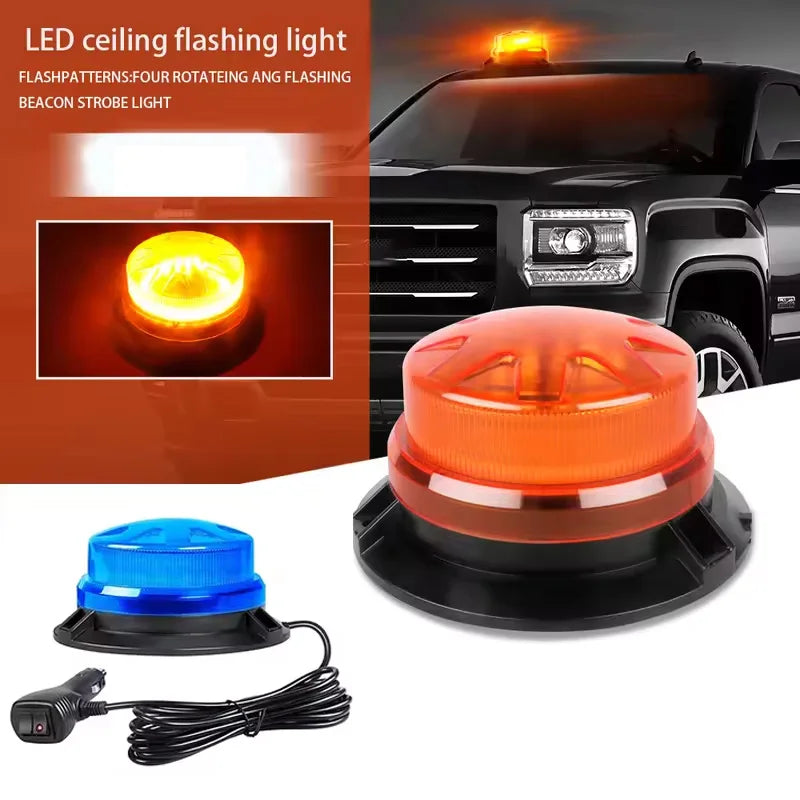 Led Car Emergency Light Flashing Light Magnetic Induction Road Accident Light Portable Strobe Warning Light