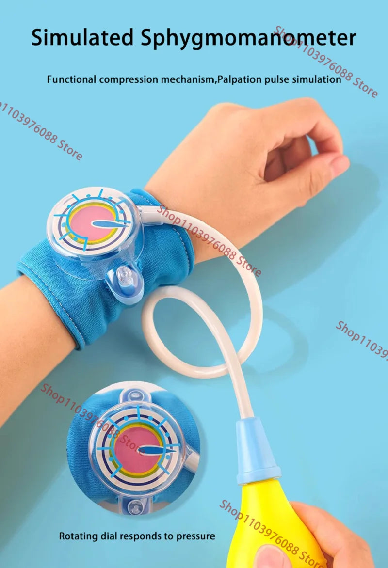 Kids Doctor Play Set - Simulation Blood Pressure Monitor Toy, Pretend Medical Checkup Kit for Children Educational Gift