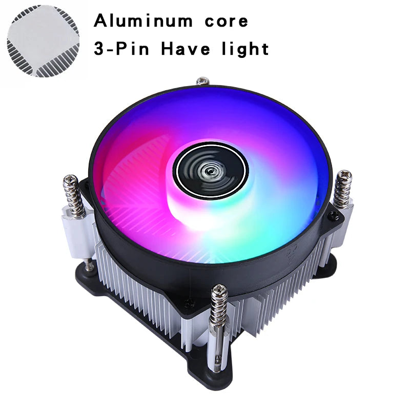 PC Efficient Copper Core/Aluminum Core Processor Cooler Cpu Fan Mute 3pin4pin PWM Air-cooled Install LGA1150 1151 1155 1156 1200