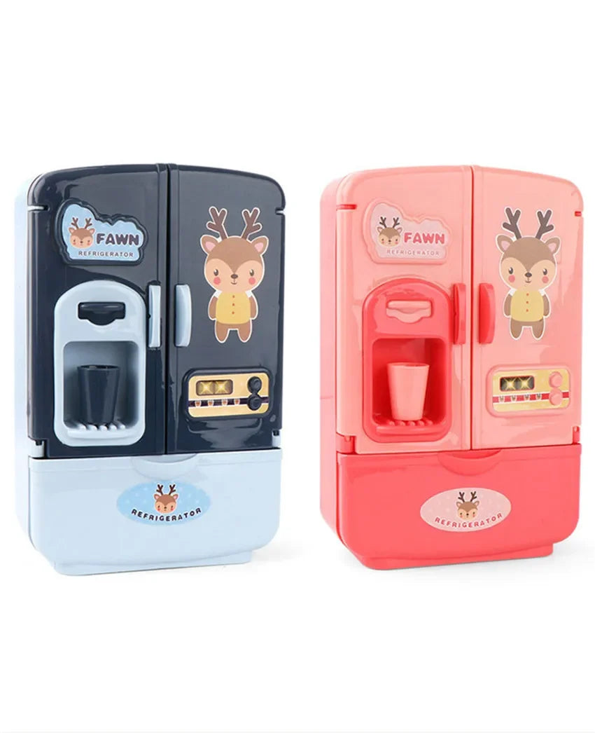 Kids Toy Fridge Mini Double Door Refrigerator Baby Toys Furniture Simulation Pretend Play Kitchen Toys Accessories Role Play