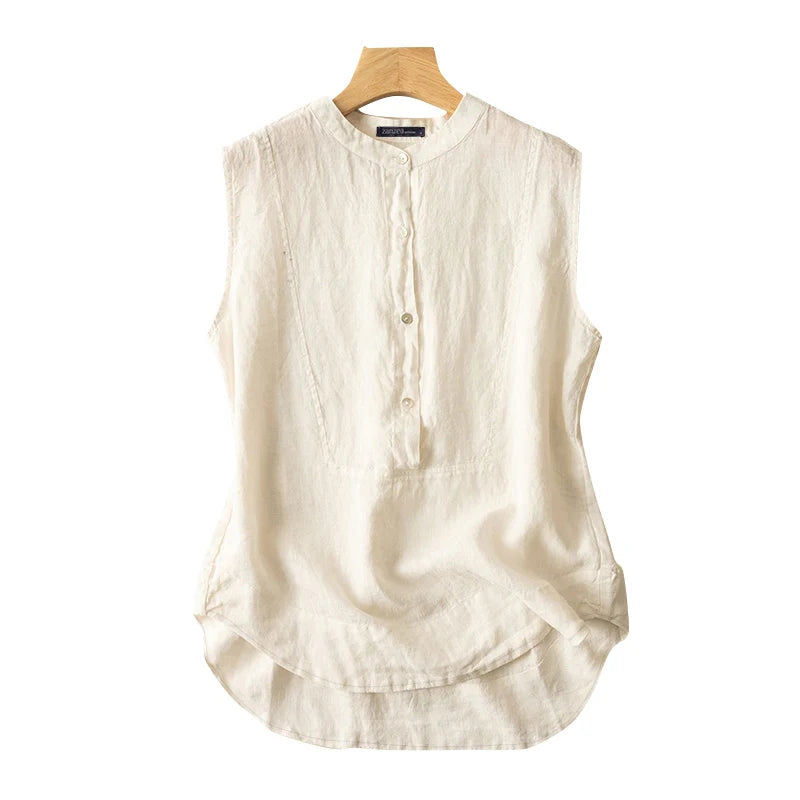 Women Summer Sleeveleess Solid Blouse Elegant Shirt ZANZEA Fashion Tanks Tops Female OL Work Blusas Tunic Casual Camis Vest 2024