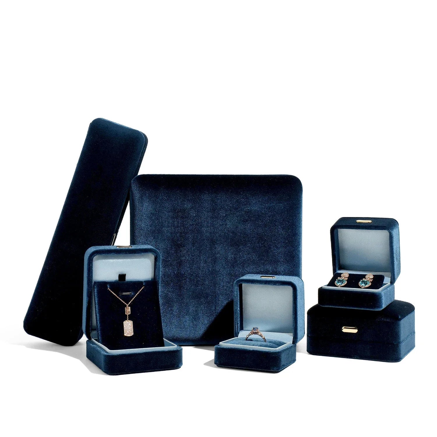 High Grade Retro Velvet Jewelry Organizer Box Ring Earrings Bracelet Necklace Storage Gift Jewelry Packaging Case