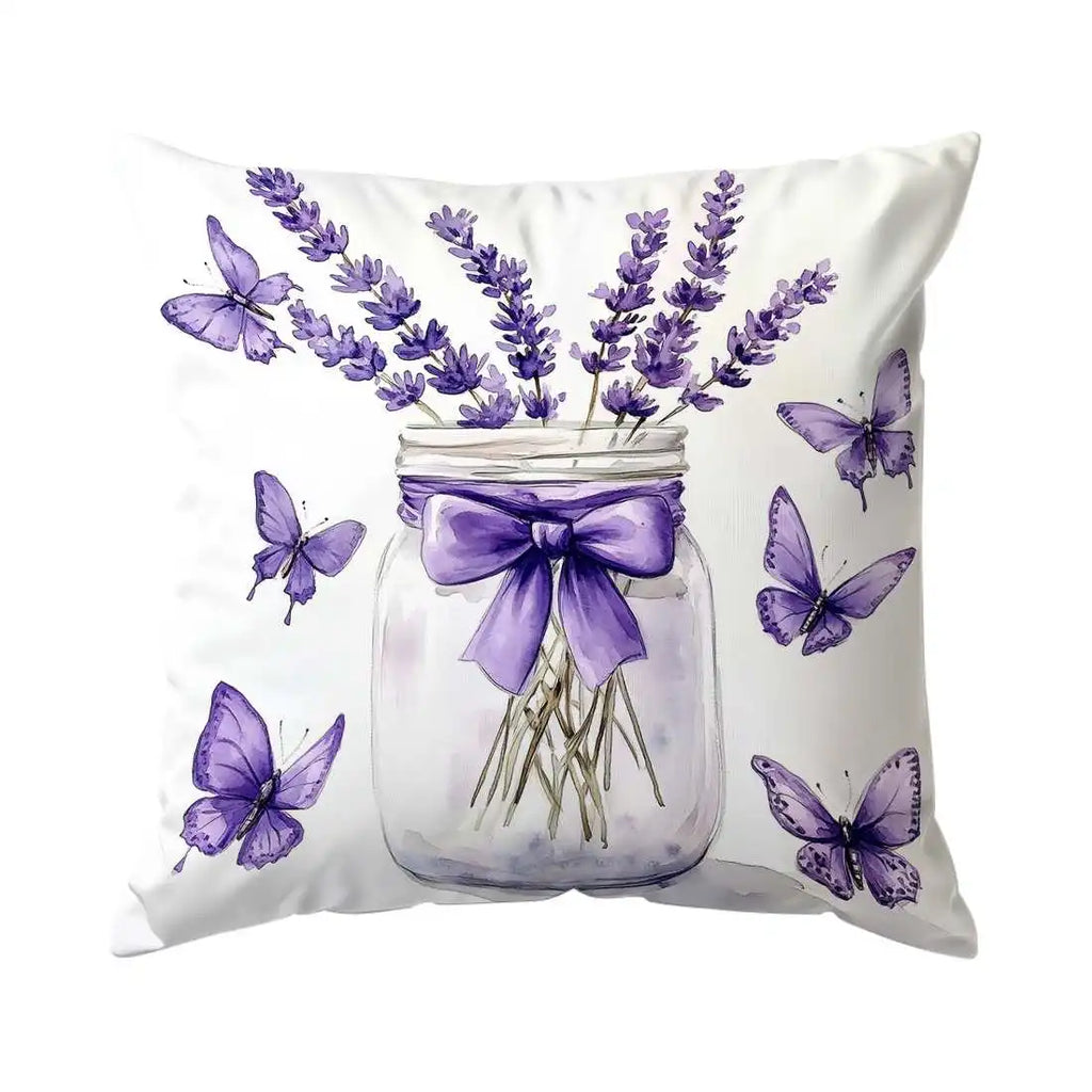 Home Decor Bedding Fantasy Lavender Bicycle Pattern Home Decor Pillowcase Living Room Sofa Polyester Cushion Cover